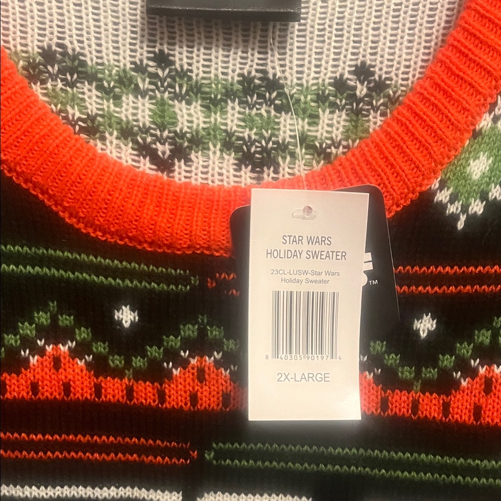 Star Wars Men's Crewneck Sweater - Black, Green, Orange - Picture 2 of 3